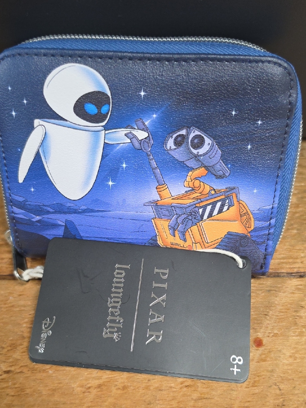 PIXAR WALL•E & EVE Blue Zip Wallet